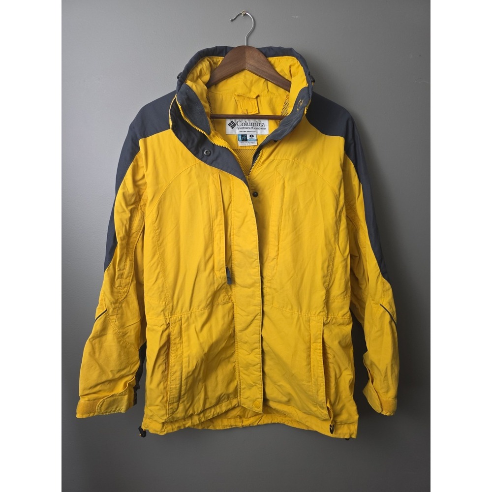 Columbia Women's Interchange Tech Jacket Shell Yellow Gray Size S No Liner/Hood